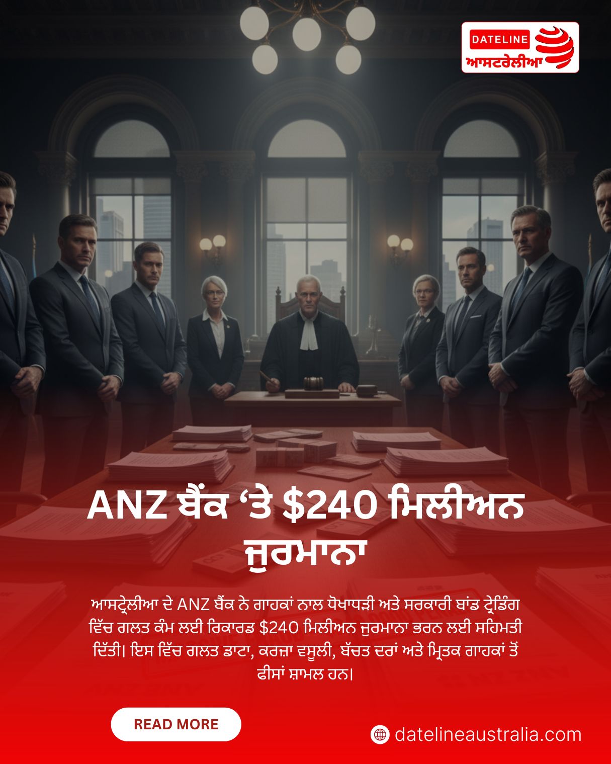 ANZ Bank fined $240 million for fraud and misconduct in Australia.